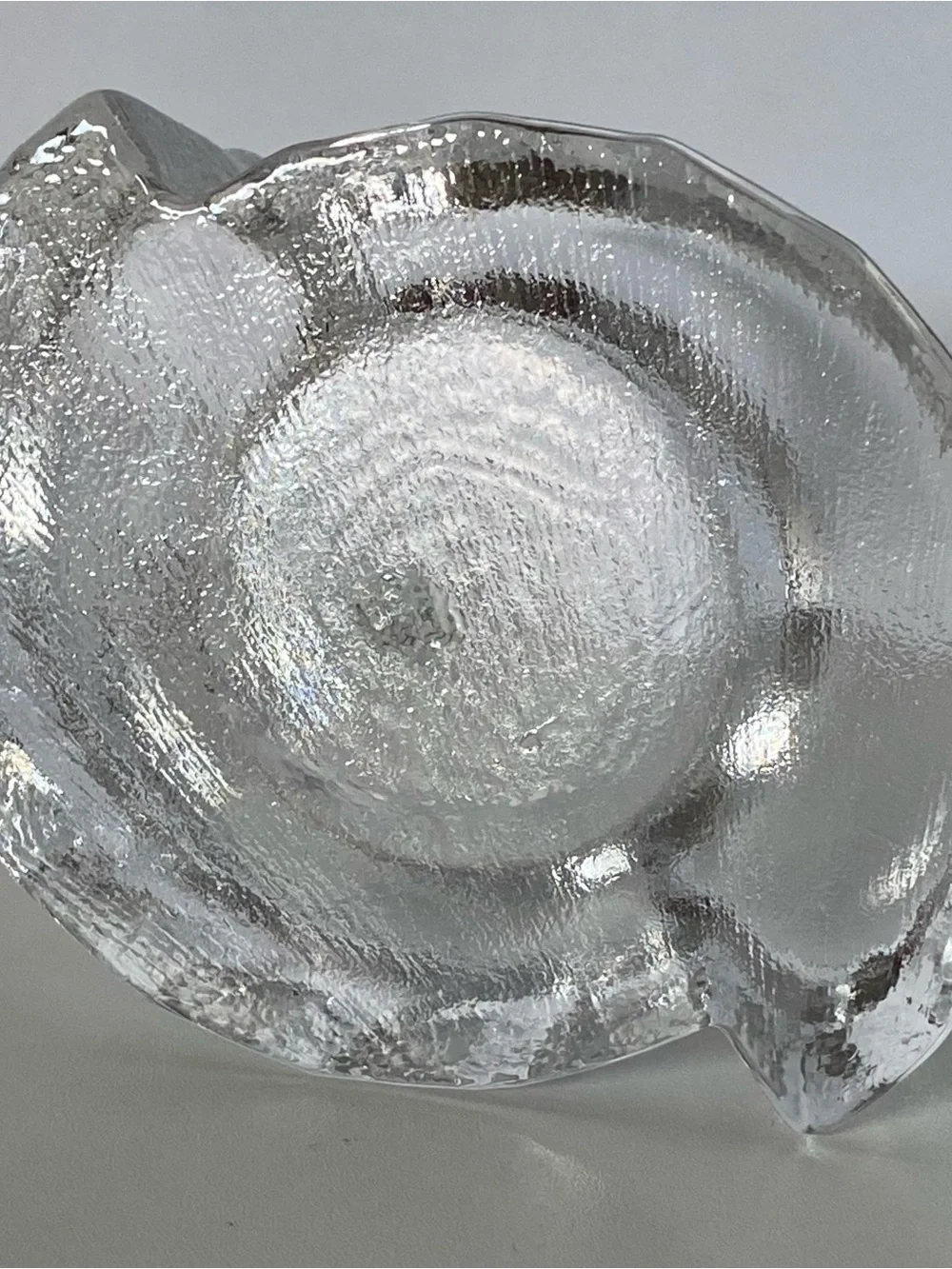 Not sure if these are candle holder or ashtray Vintage MCM Swedish Ice Glass